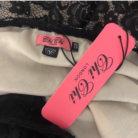 Size 12 Lacey Cocktail Dress with flouncy skirt. - Picture 3 of 4